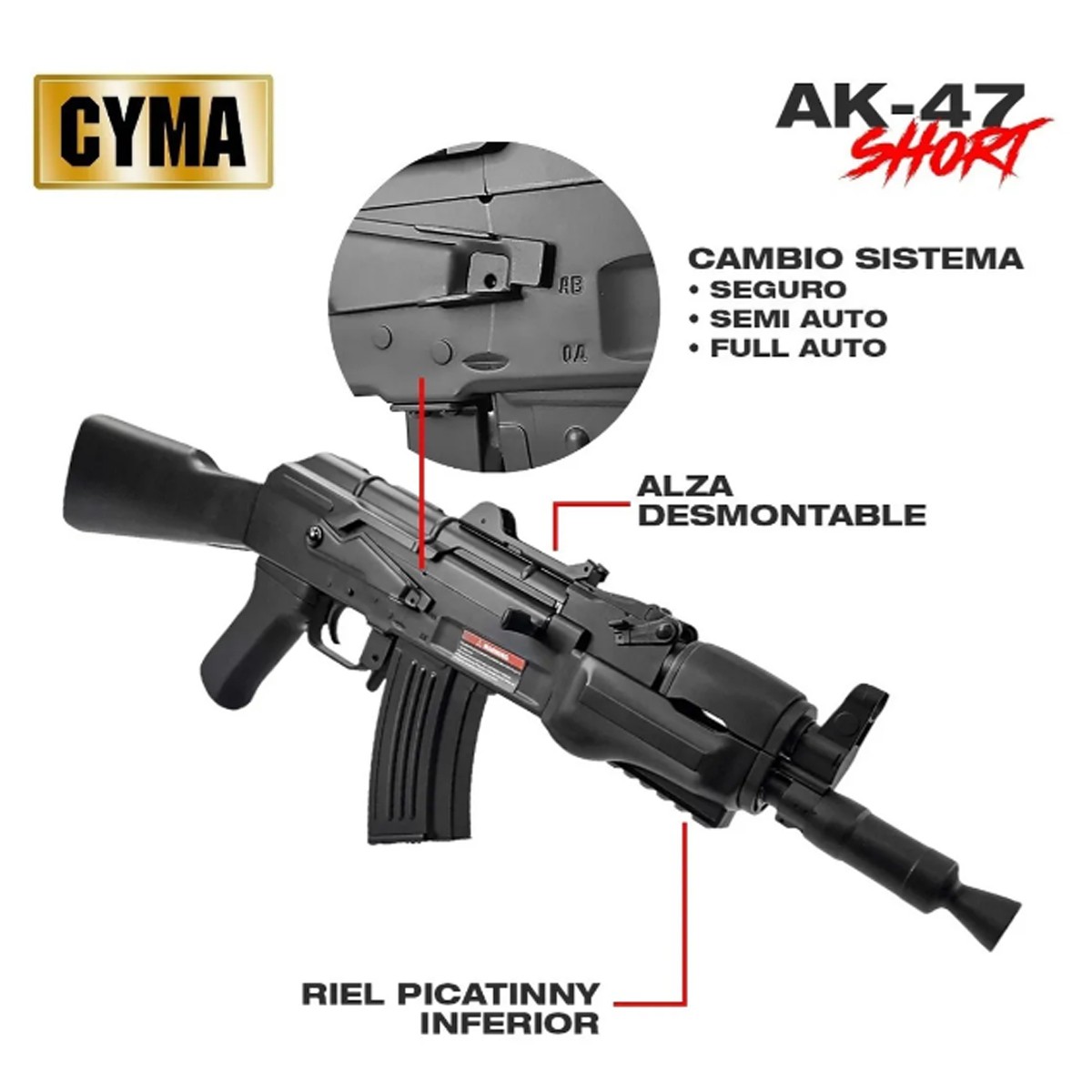 Marcadora Airsoft Cyma Ak47 Short – Guantanamo